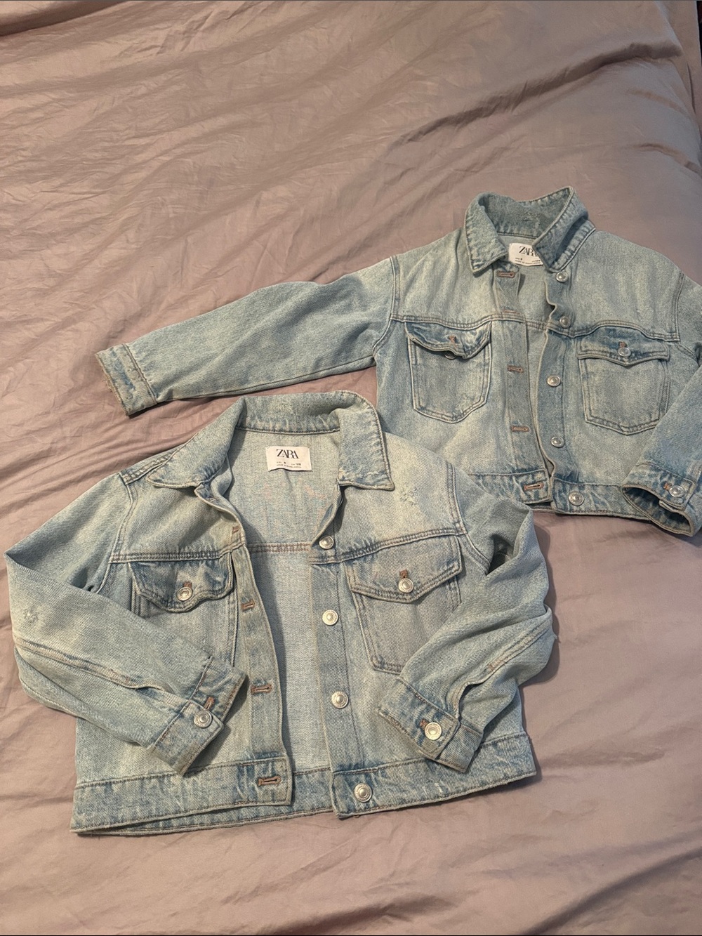 ZARA Light Wash Denim Jacket for Kids - Pale Blue
